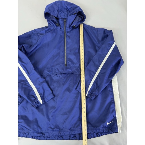 VTG Nike Blue Ashe 1/2 Zip Hooded‎ Windbreaker Jacket Rare Adult Sz  XXL Y2K - Picture 2 of 9
